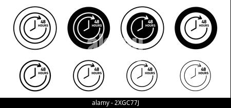 48 Hr vector logo set collection for web app ui Stock Vector