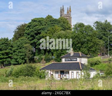 7 July 2024. Keith,Moray,Scotland. This is the old Railway Station for the Keith to Dufftown Rail Line. The track is till used but for tourist purpose Stock Photo