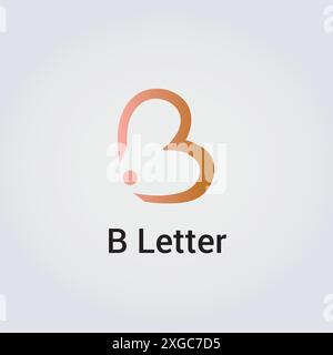 B Letter Icon Design Single Isolated Logo Design Brand Corporate Identity Various Colors Editable Template Vector Monogram Emblem Illustration Brand Stock Vector