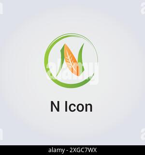 N Letter Icon Design Single Isolated Logo Design Brand Corporate Identity Various Colors Editable Template Vector Monogram Emblem Illustration Brand Stock Vector
