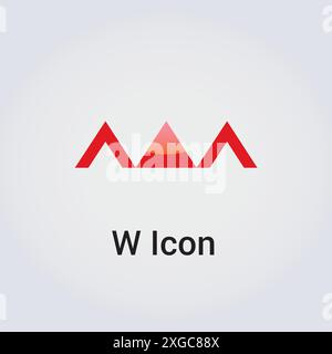 W Letter Icon Design Single Isolated Logo Design Brand Corporate Identity Various Colors Editable Template Vector Monogram Emblem Illustration Brand Stock Vector