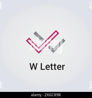 W Letter Icon Design Single Isolated Logo Design Brand Corporate Identity Various Colors Editable Template Vector Monogram Emblem Illustration Brand Stock Vector