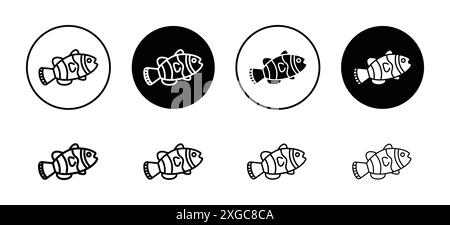 Clownfish icon vector logo set collection for web app ui Stock Vector