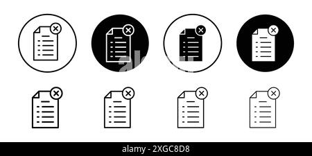 Cancel file icon vector logo set collection for web app ui Stock Vector