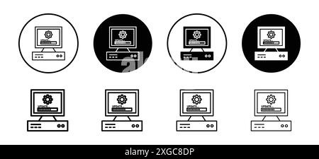 Computer system update icon vector logo set collection for web app ui Stock Vector