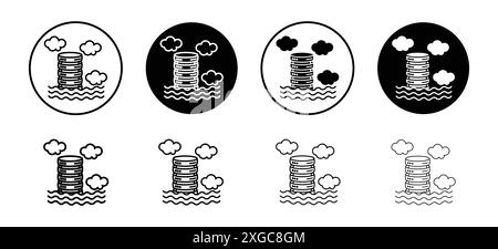 Data lake icon vector logo set collection for web app ui Stock Vector