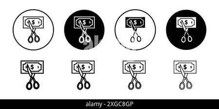 Cost cutting icon vector logo set collection for web app ui Stock Vector
