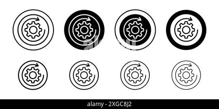 Continuous changes icon vector logo set collection for web app ui Stock Vector