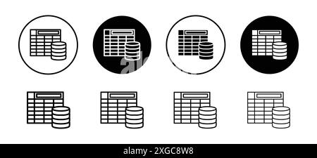 Data table icon vector logo set collection for web app ui Stock Vector