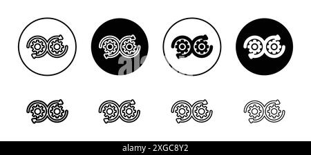 Dev ops icon vector logo set collection for web app ui Stock Vector