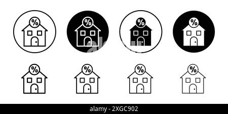 Fixed rate mortgage icon vector logo set collection for web app ui Stock Vector