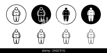 Fat man icon vector logo set collection for web app ui Stock Vector