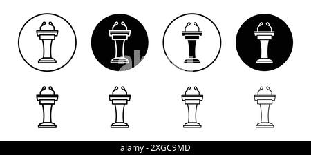 Lectern icon vector logo set collection for web app ui Stock Vector