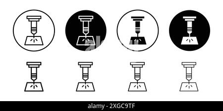 Laser machine icon vector logo set collection for web app ui Stock Vector