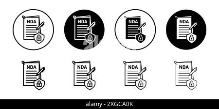 NDA icon vector logo set collection for web app ui Stock Vector