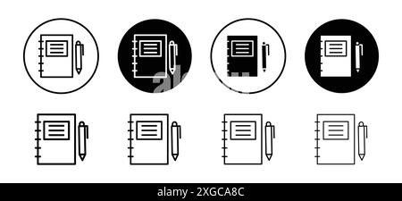 Notebook icon vector logo set collection for web app ui Stock Vector