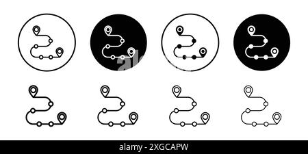 Roadmap icon vector line logo mark or symbol set collection outline ...