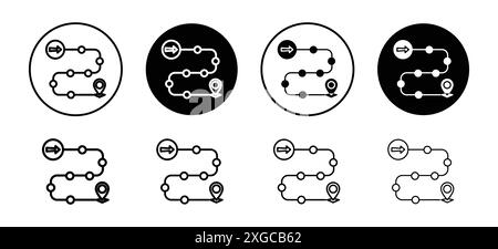 project development road mapping icon Vector symbol or sign set ...