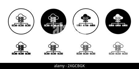 Shared hosting icon vector logo set collection for web app ui Stock Vector