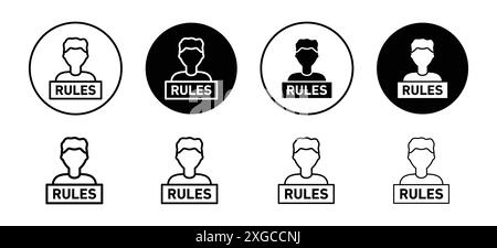 Text rules icon vector logo set collection for web app ui Stock Vector