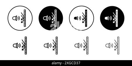 Soundproofing walls icon vector logo set collection for web app ui Stock Vector