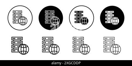 Web server icon vector logo set collection for web app ui Stock Vector