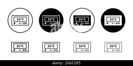 Thermostat icon vector logo set collection for web app ui Stock Vector