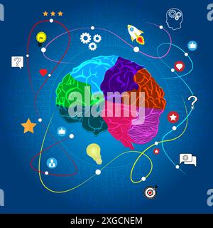 The brain is a mystery. We still don't fully understand how it works, but we are constantly learning more. This image represents the wonder and curios Stock Photo