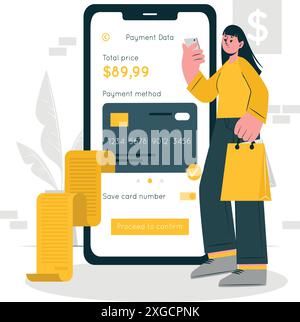 Mobile payments concept illustration Stock Vector