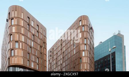 Vita Student Copper Towers. Contemporary design, student accommodation in Coventry. Coventry University or student life concept. Stock Photo