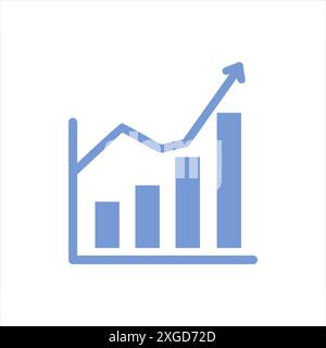 Ascending Bar Graph with Upward Trend Line Icon Stock Vector