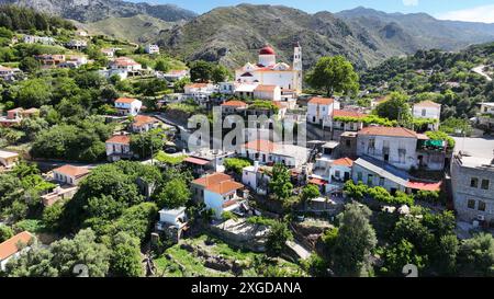 Aerial view of Lakki village, Crete, Greek Islands, Greece, Europe Stock Photo