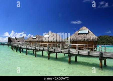 Le Bora Bora by Pearl Resort, Moto Tevairoa island, Bora Bora, French Polynesia, South Pacific, Pacific Stock Photo