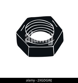 Vector hand drawn doodle sketch black screw Stock Vector