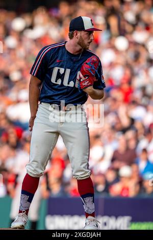 Cleveland, Oh, USA. 5th July, 2024. The Cleveland Guardians play host to the San Francisco Giants at Progressive Field in Cleveland, OH. San Francisco goes on to win 4-2. (Credit Image: © Walter G. Arce Sr./ASP via ZUMA Press Wire) EDITORIAL USAGE ONLY! Not for Commercial USAGE! Stock Photo