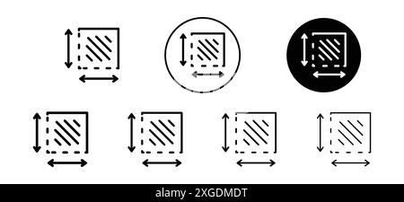 Area and dimension icon vector logo set collection for web app ui Stock Vector