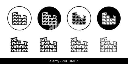 Colosseum icon vector logo set collection for web app ui Stock Vector