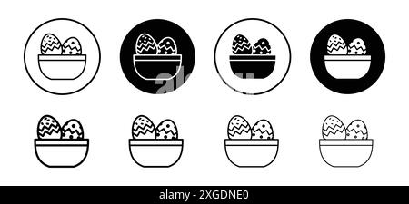Easter eggs icon vector logo set collection for web app ui Stock Vector
