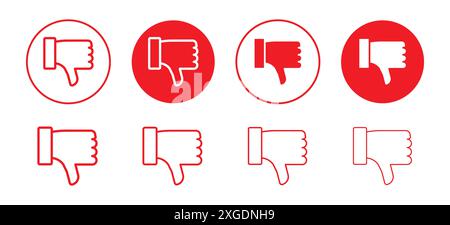 Dislike icon vector logo set collection for web app ui Stock Vector