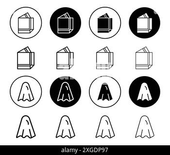 Handkerchief icon vector logo set collection for web app ui Stock Vector