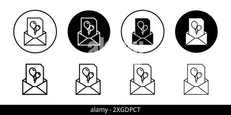 Invitation letter for event icon vector logo set collection for web app ui Stock Vector