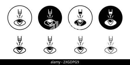 Lasik laser eye surgery icon vector logo set collection for web app ui Stock Vector