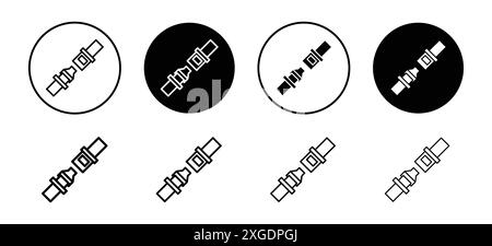 Open seat belt icon vector logo set collection for web app ui Stock Vector