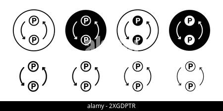 Peer to peer icon vector logo set collection for web app ui Stock Vector
