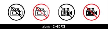 No recording icon vector logo set collection for web app ui Stock Vector