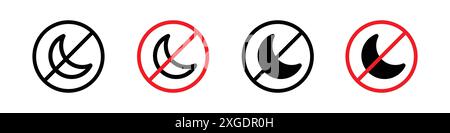 No moon icon vector logo set collection for web app ui Stock Vector