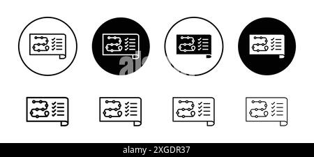 Planning icon (2) vector logo set collection for web app ui Stock Vector