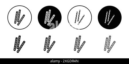 Pretzel sticks icon vector logo set collection for web app ui Stock Vector
