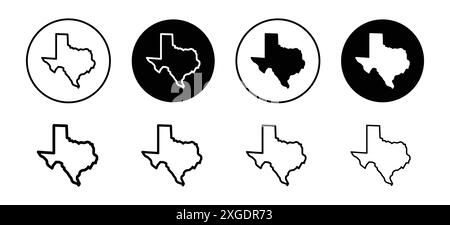 Texas map icon vector logo set collection for web app ui Stock Vector