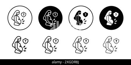 Pregnancy complications icon vector logo set collection for web app ui Stock Vector